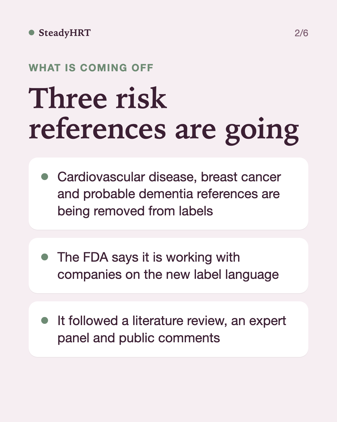 Three risk references are going