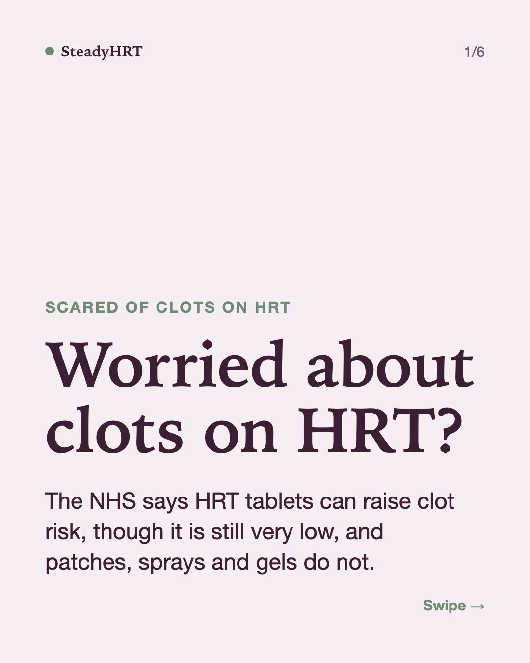 Worried about clots on HRT?