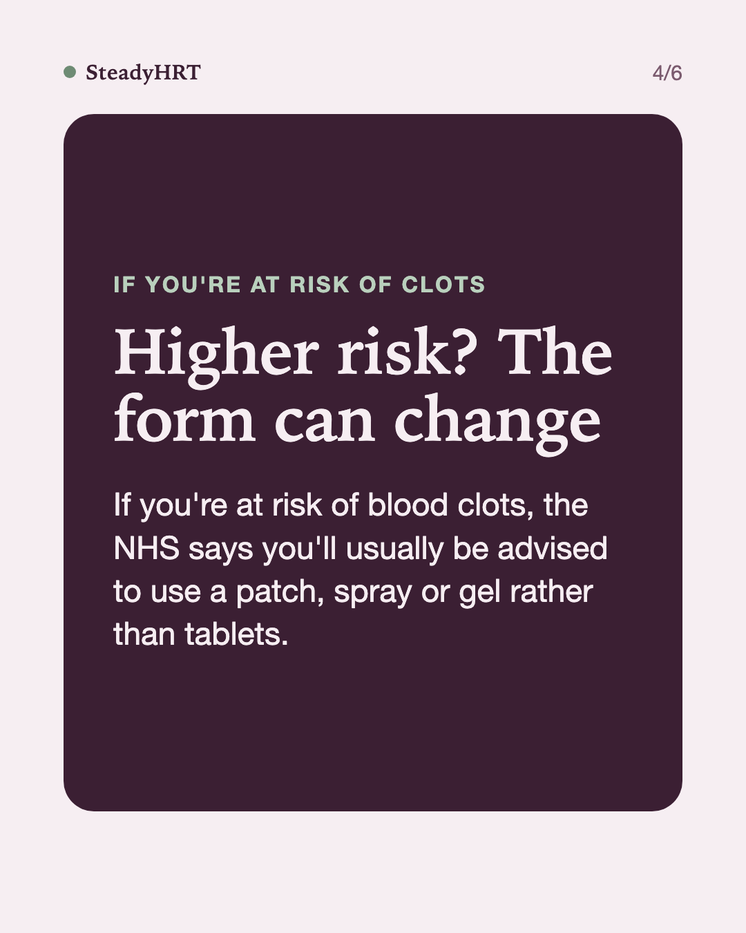 Higher risk? The form can change