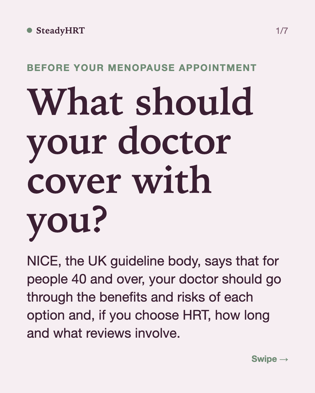 What should your doctor cover with you?
