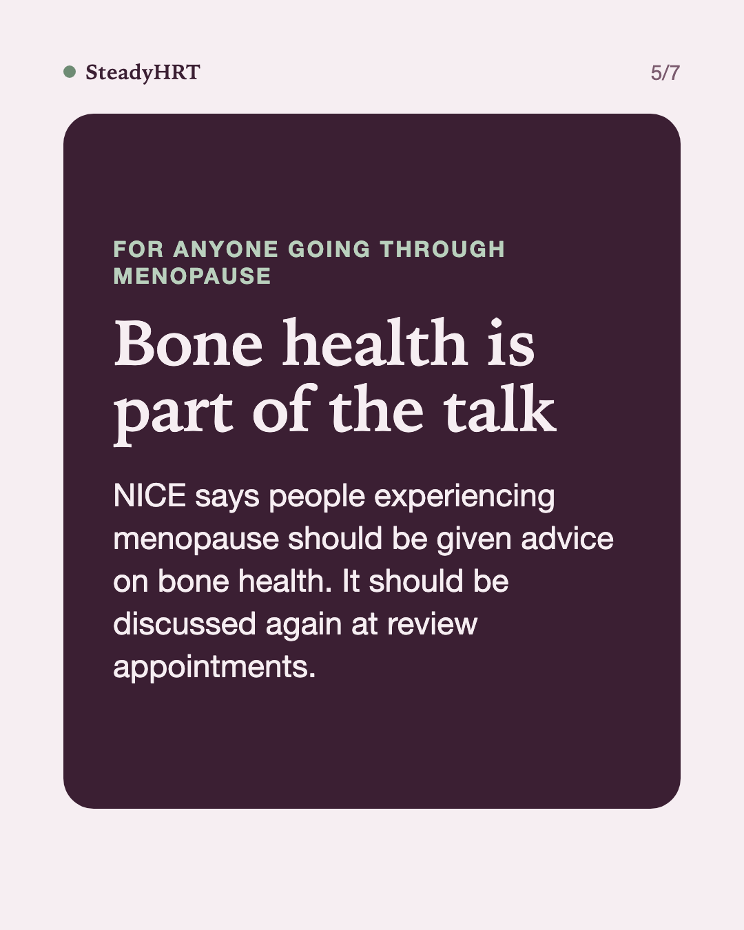 Bone health is part of the talk