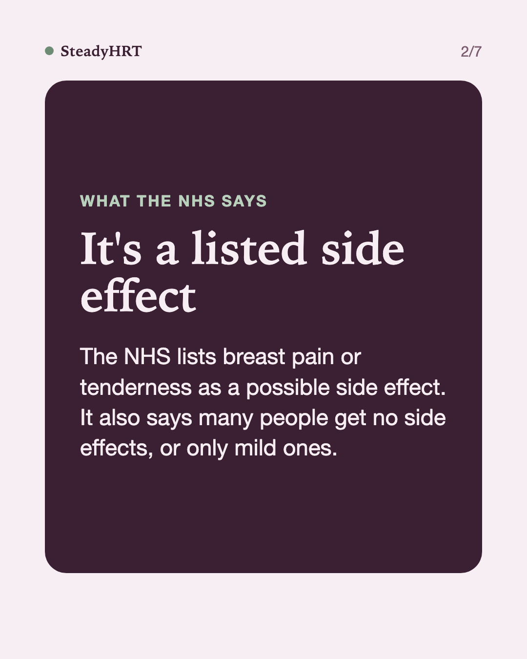 It's a listed side effect
