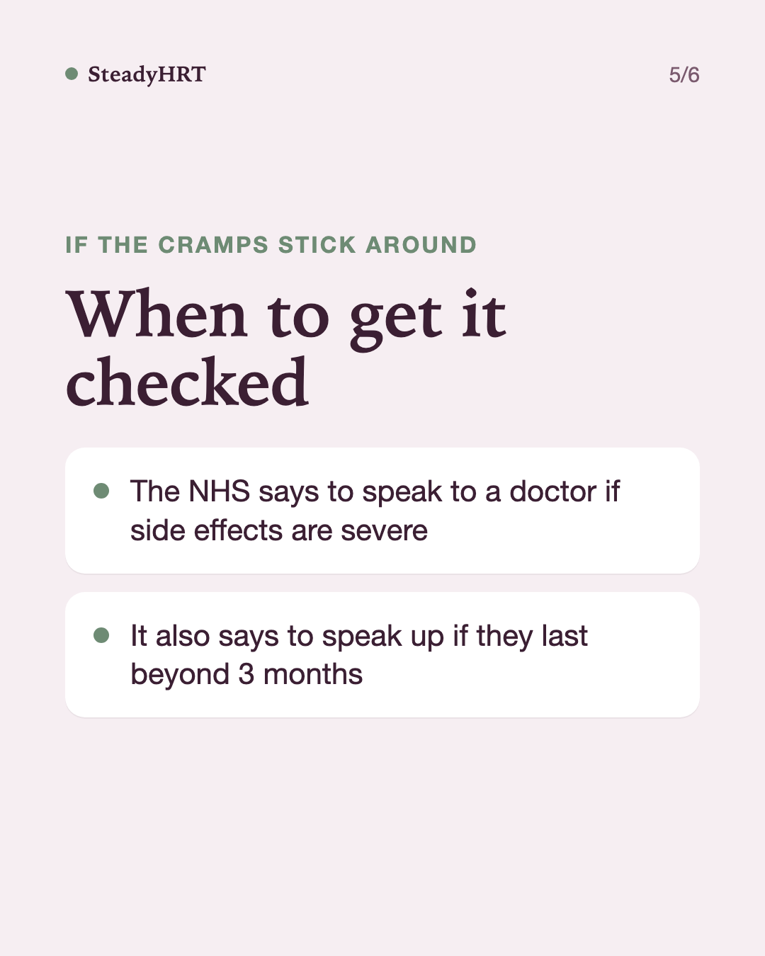 When to get it checked