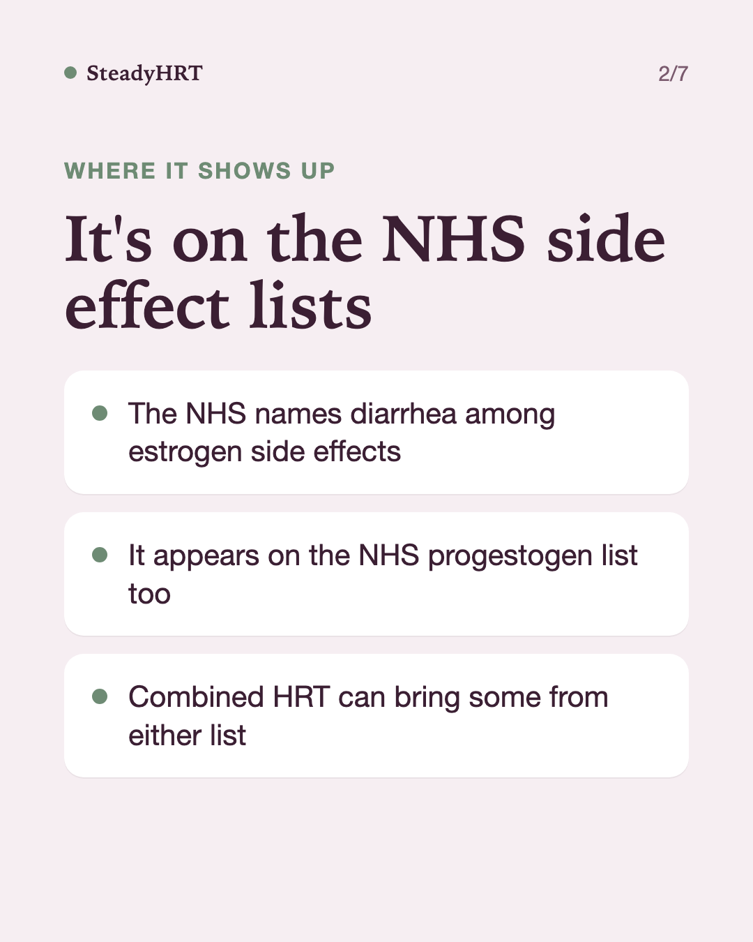 It's on the NHS side effect lists