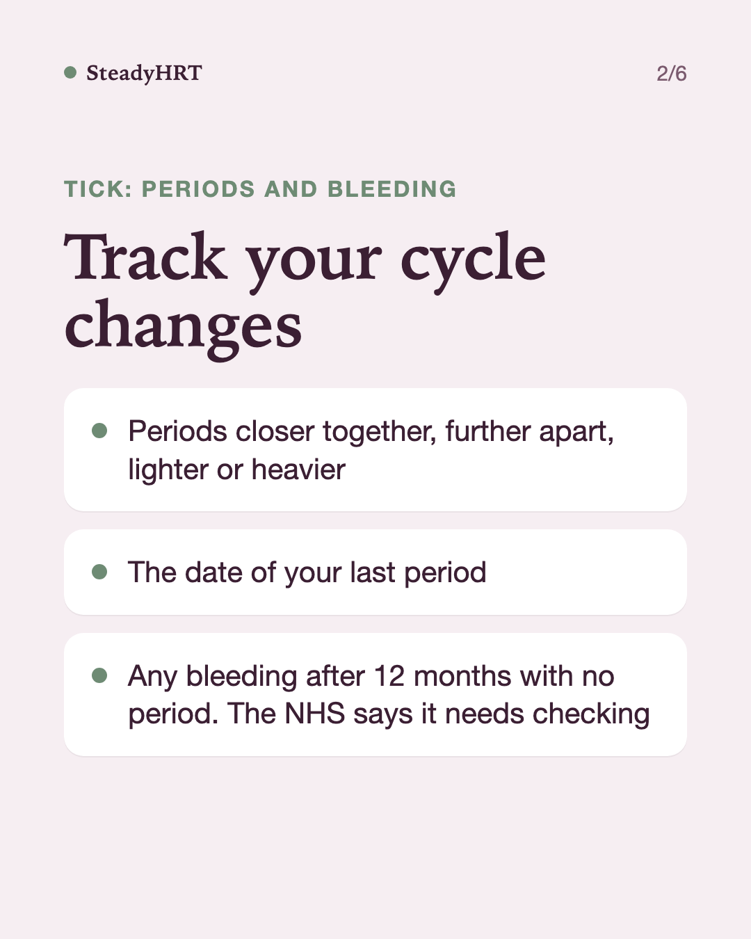 Track your cycle changes