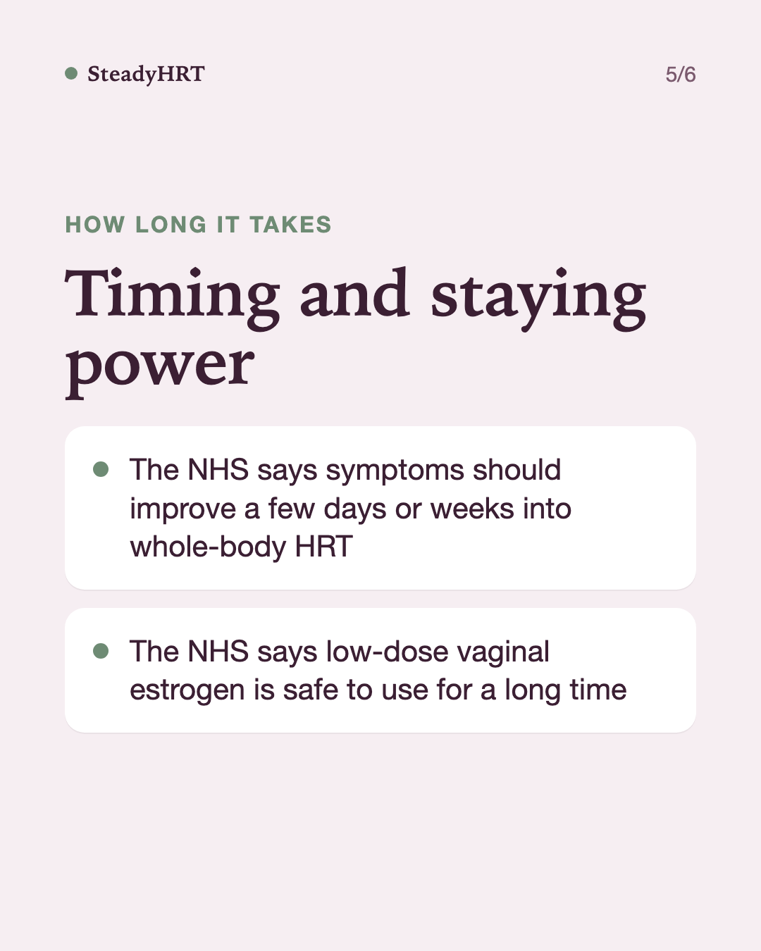 Timing and staying power