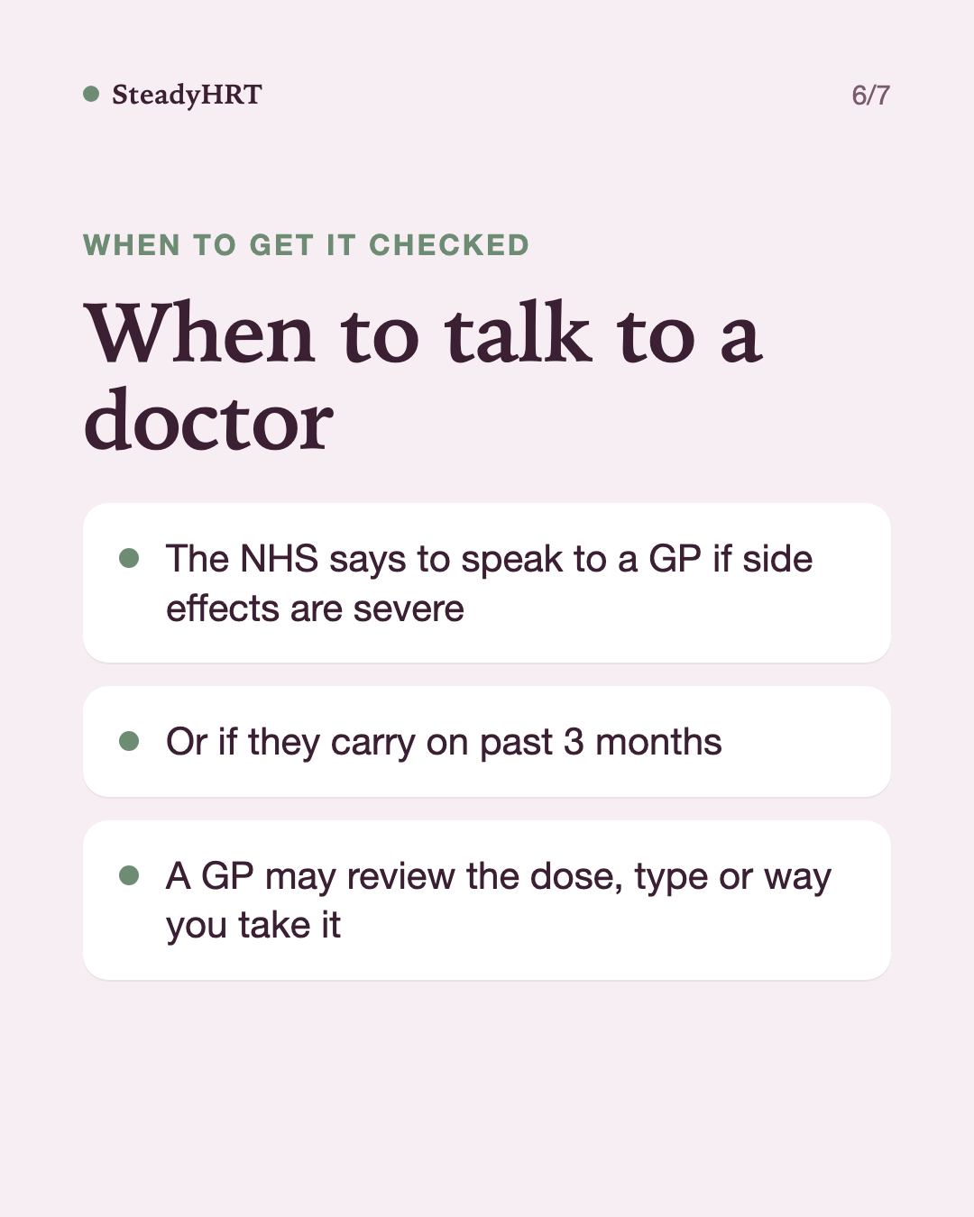 When to talk to a doctor